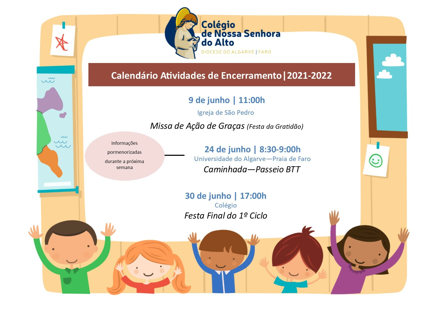 Cartaz atividades encerramento 2021 22